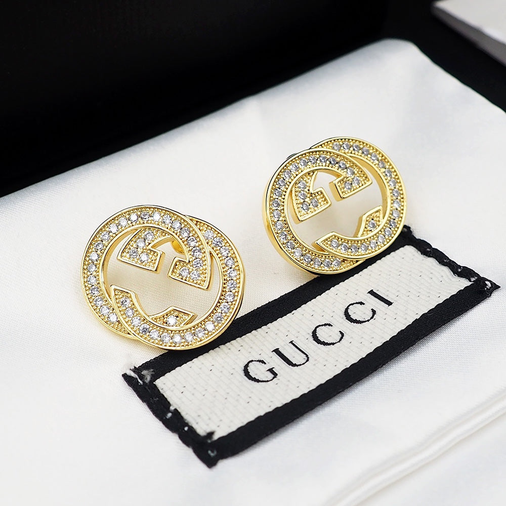 Gucci Double G Diamond Earrings - 18K Yellow Gold