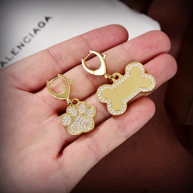 Balenciaga Diamond Earrings - 18K Yellow Gold