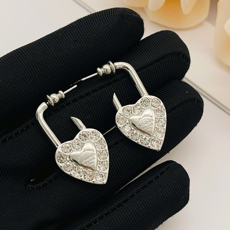 Tiffany Diamond Heart Earrings - 18K Gold
