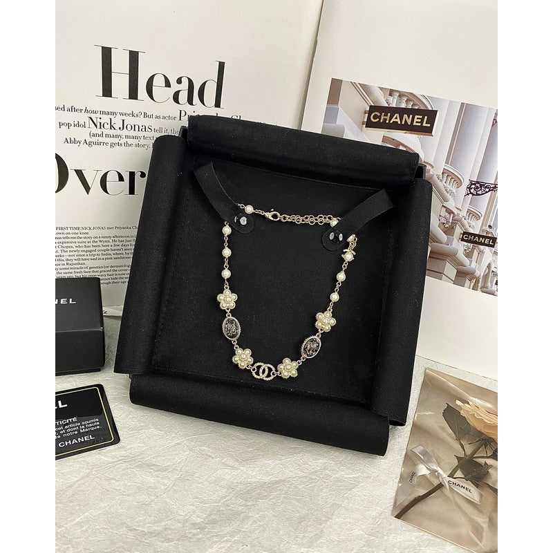 Chanel Black & Orange Crystal Choker Necklace