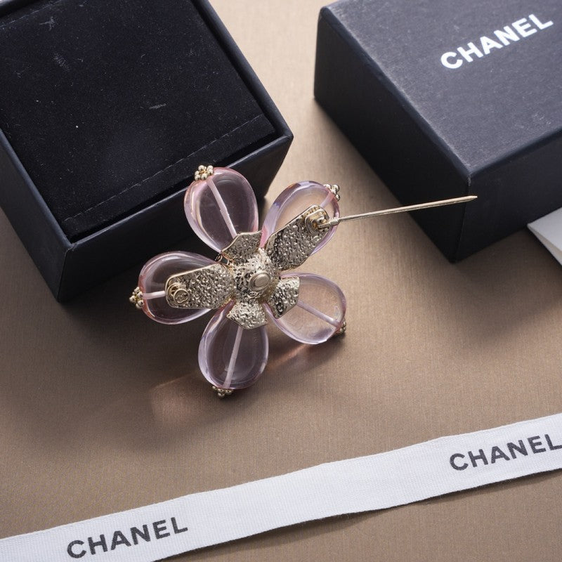Chanel Pink & Purple Brooch