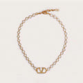 VLogo Pearls Choker Necklace