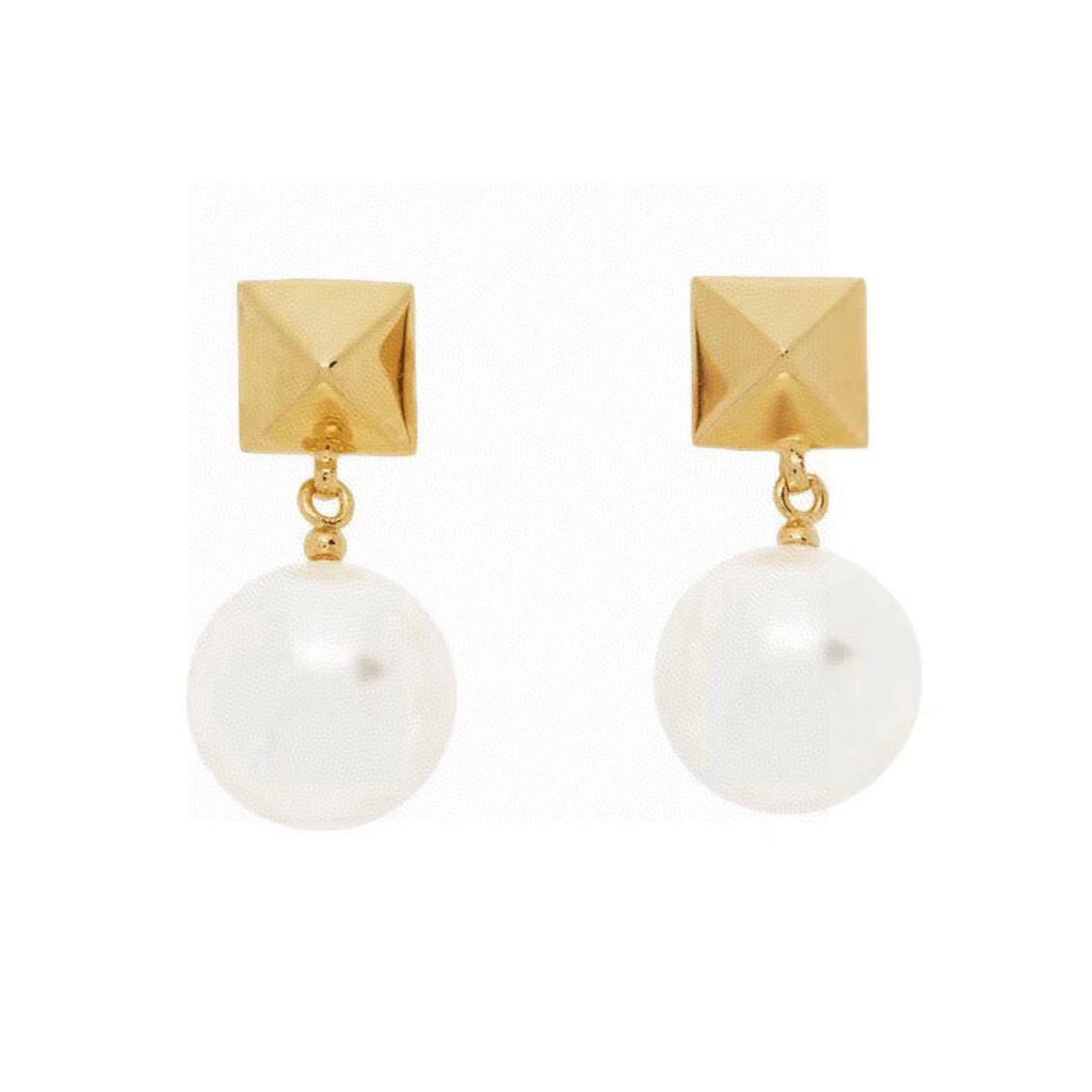 Valentino Pearl Earrings - 18K Yellow Gold