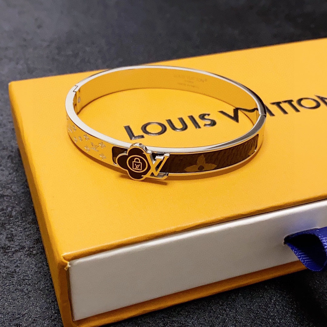Louis Vuitton Leather Lock Bracelet