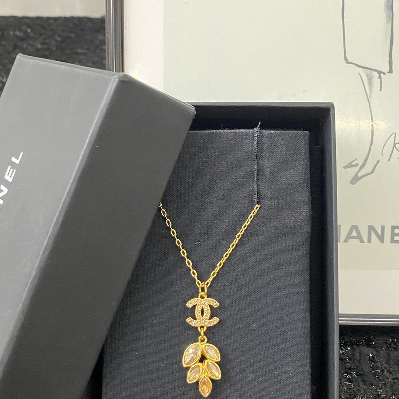Chanel Flower Crystal Necklace