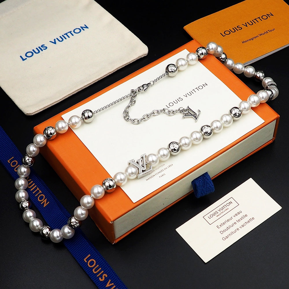 Louis Vuitton Monogram Pearl Necklace