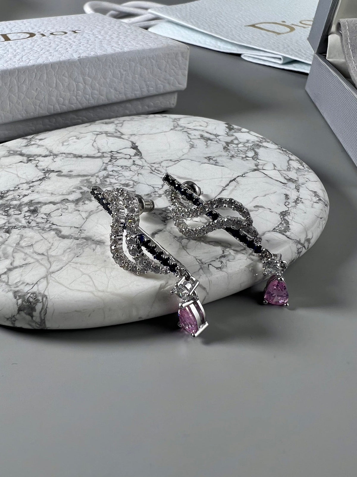 Dior Vintage Purple Crystal Earrings