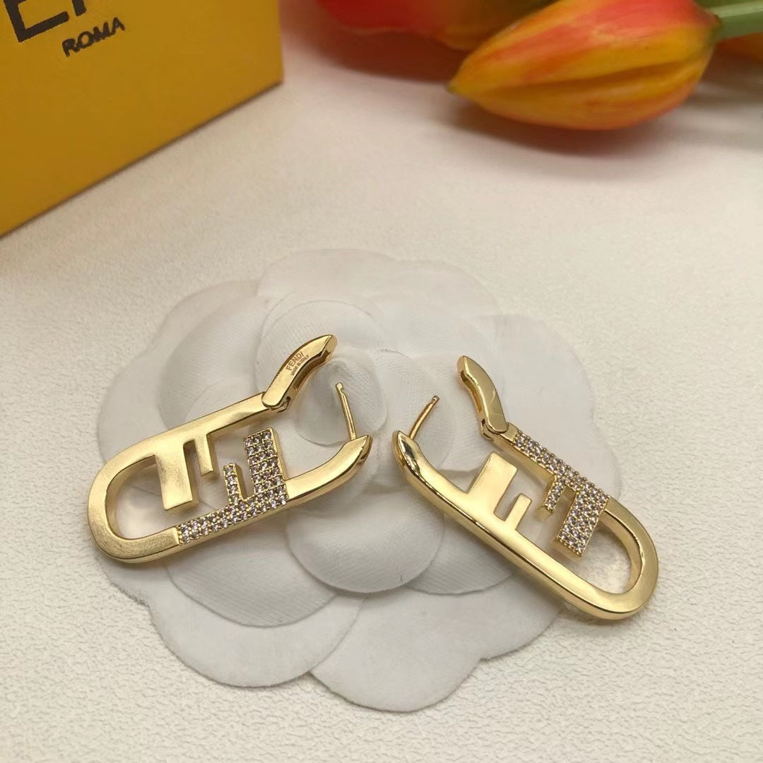 Fendi OLock Diamond Earrings - 18K Yellow Gold