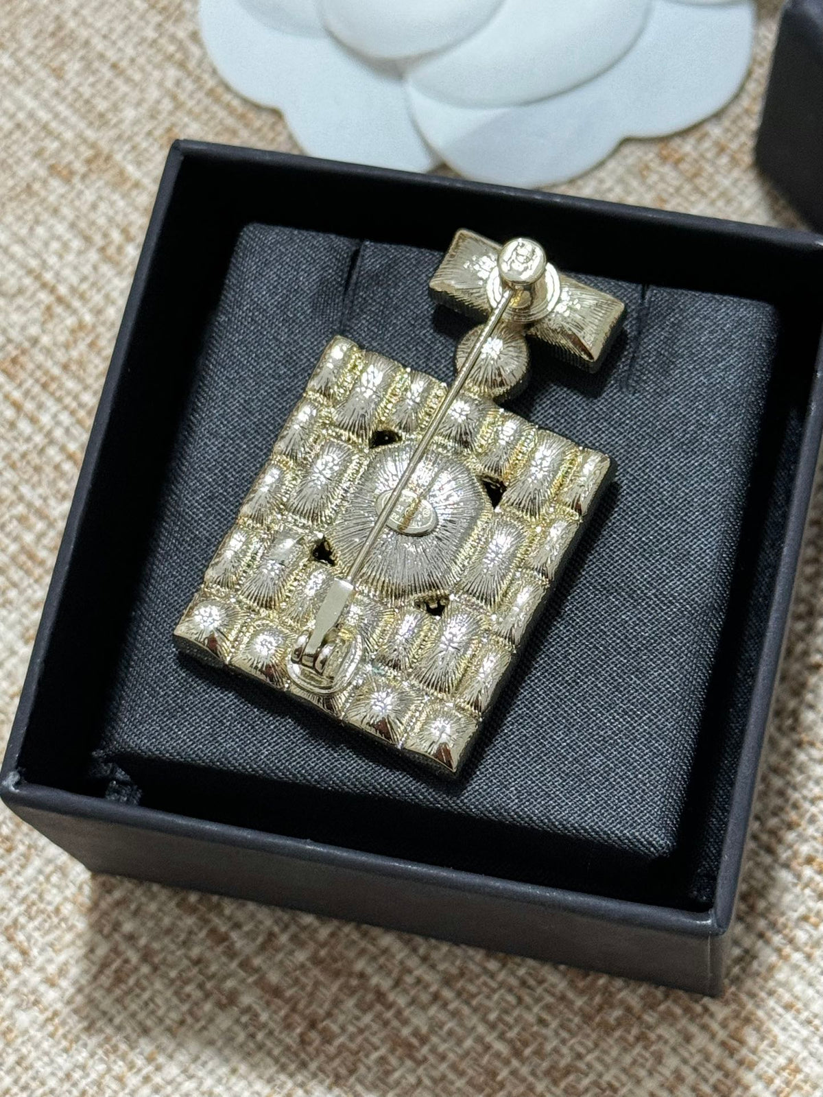 Chanel Perfume Bottle Crystal Brooch