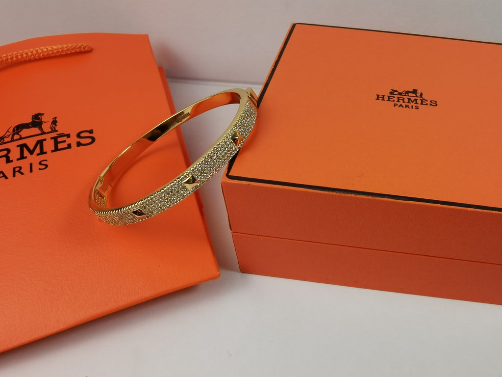 Hermes Collier De Chien Diamond Bracelet - 18K Gold
