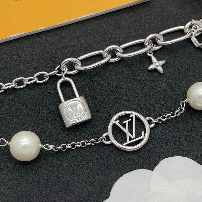 Louis Vuitton Pearl Lock Gold Bracelet
