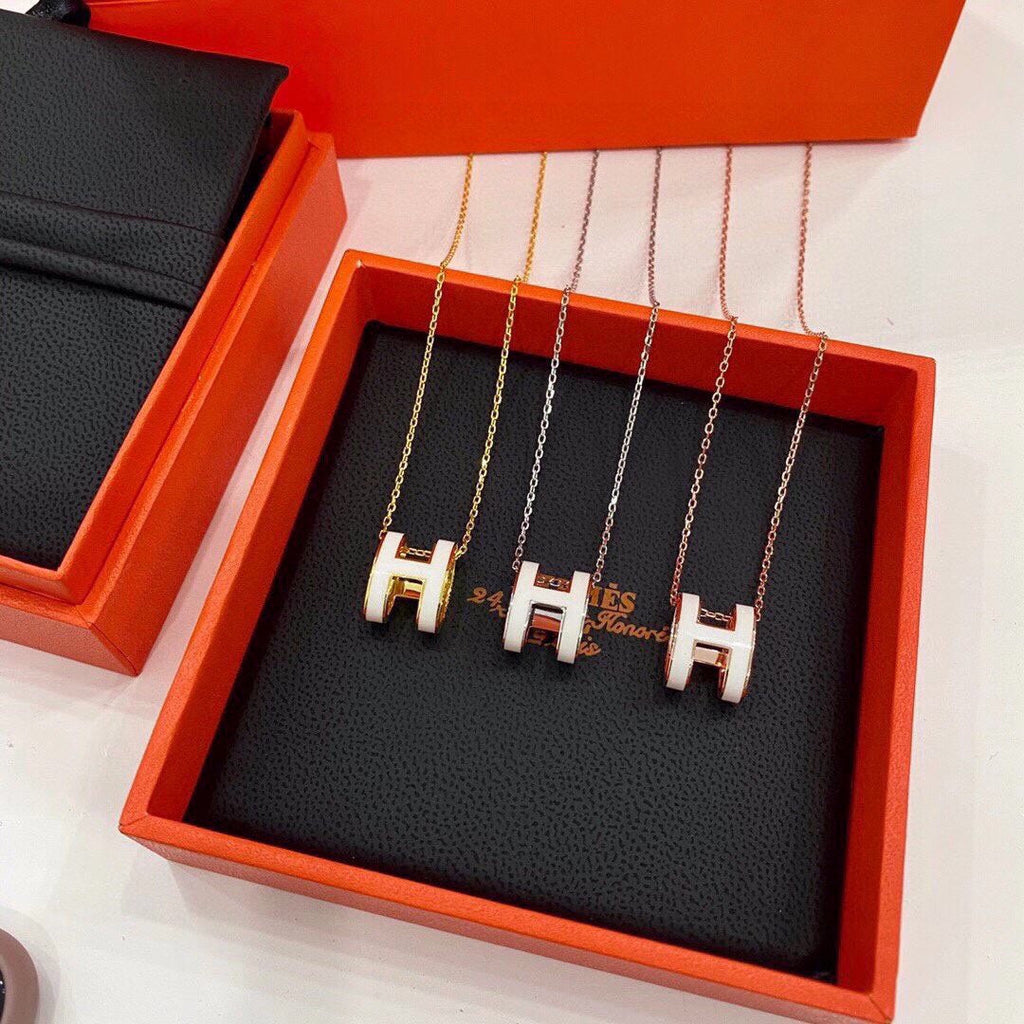 Hermes Mini Pop White Necklace