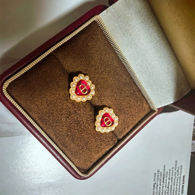 Dior Petit CD Baroque Stud Earrings - 18K Yellow Gold