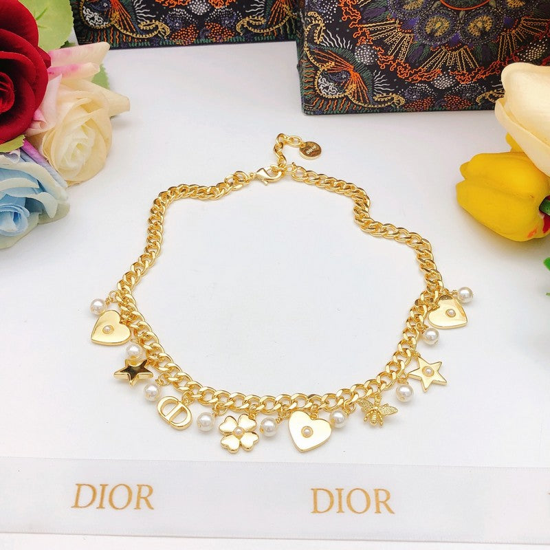 Dior Star Pearl Gold Necklace