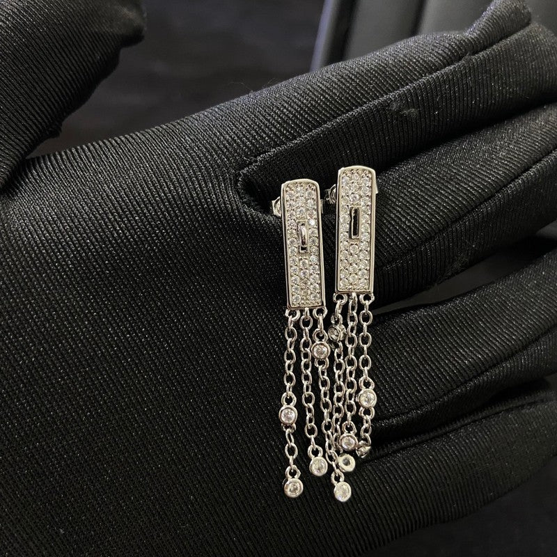 Hermes Kelly Gavroche Full Diamond Earrings