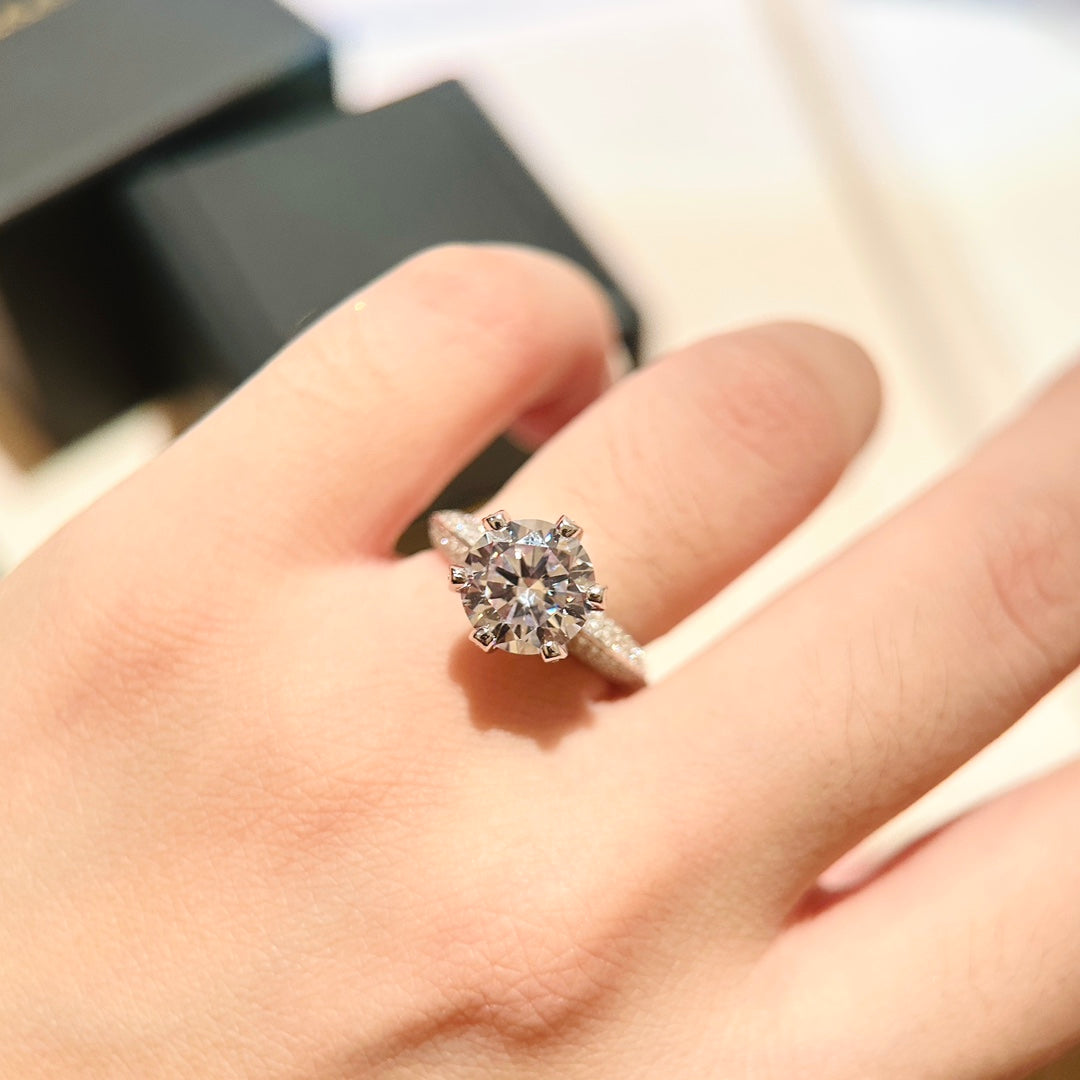Tiffany Pave Tiffany Setting Engagement Ring - 18K White Gold