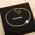 Chanel White Logo Choker Necklace