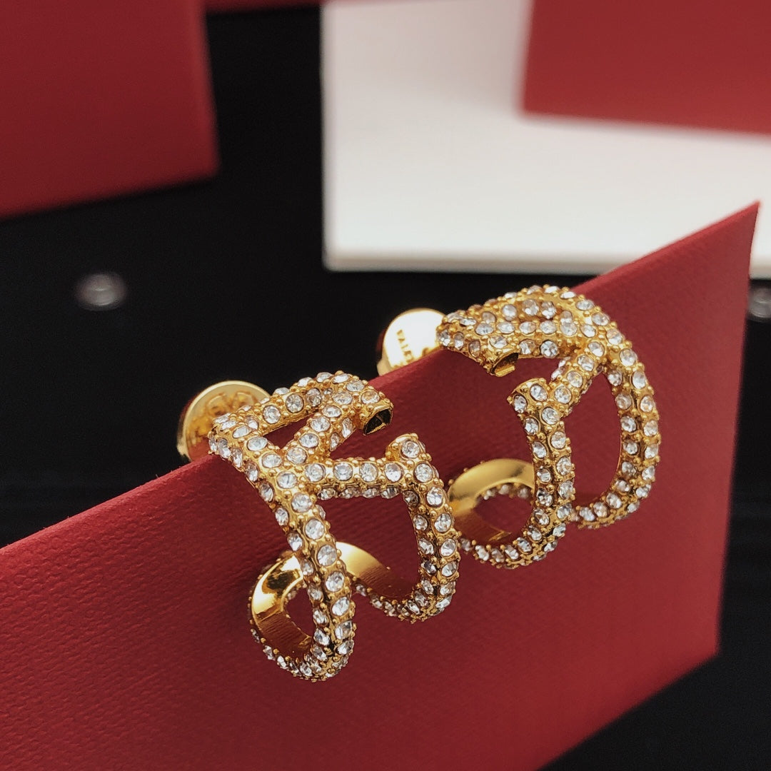 Valentino Diamonds Open Earrings - 18K Yellow Gold