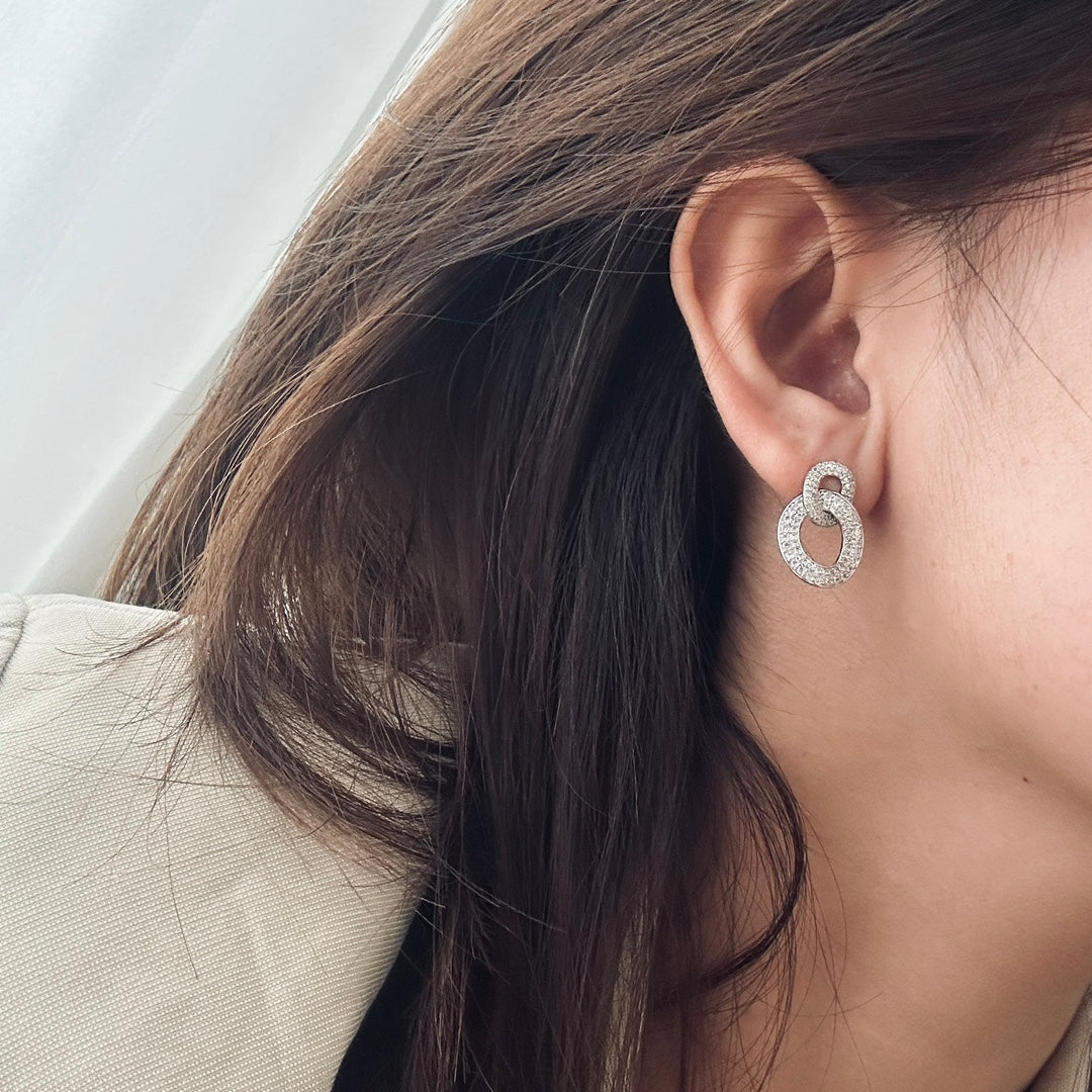 Olympia Diamond Earrings - 18K White Gold