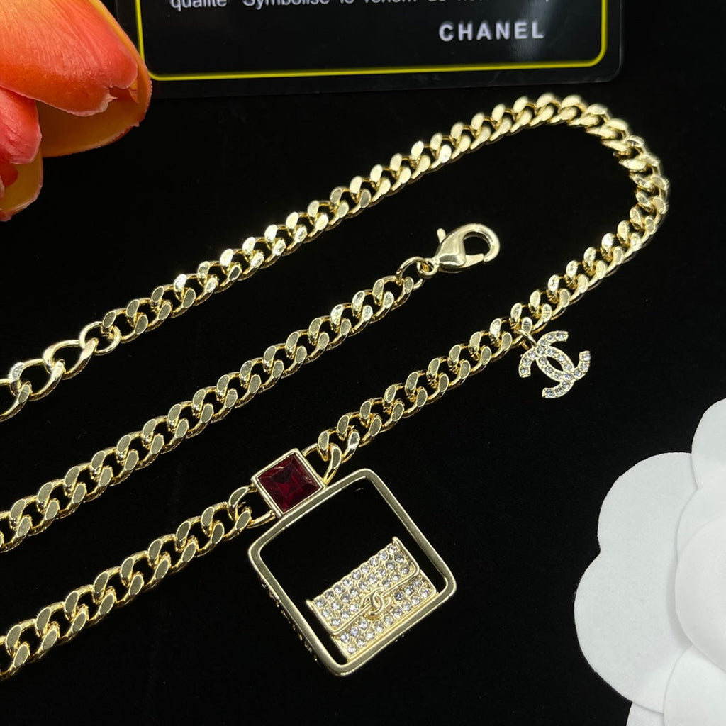Chanel Bag Pendant Chain Necklace