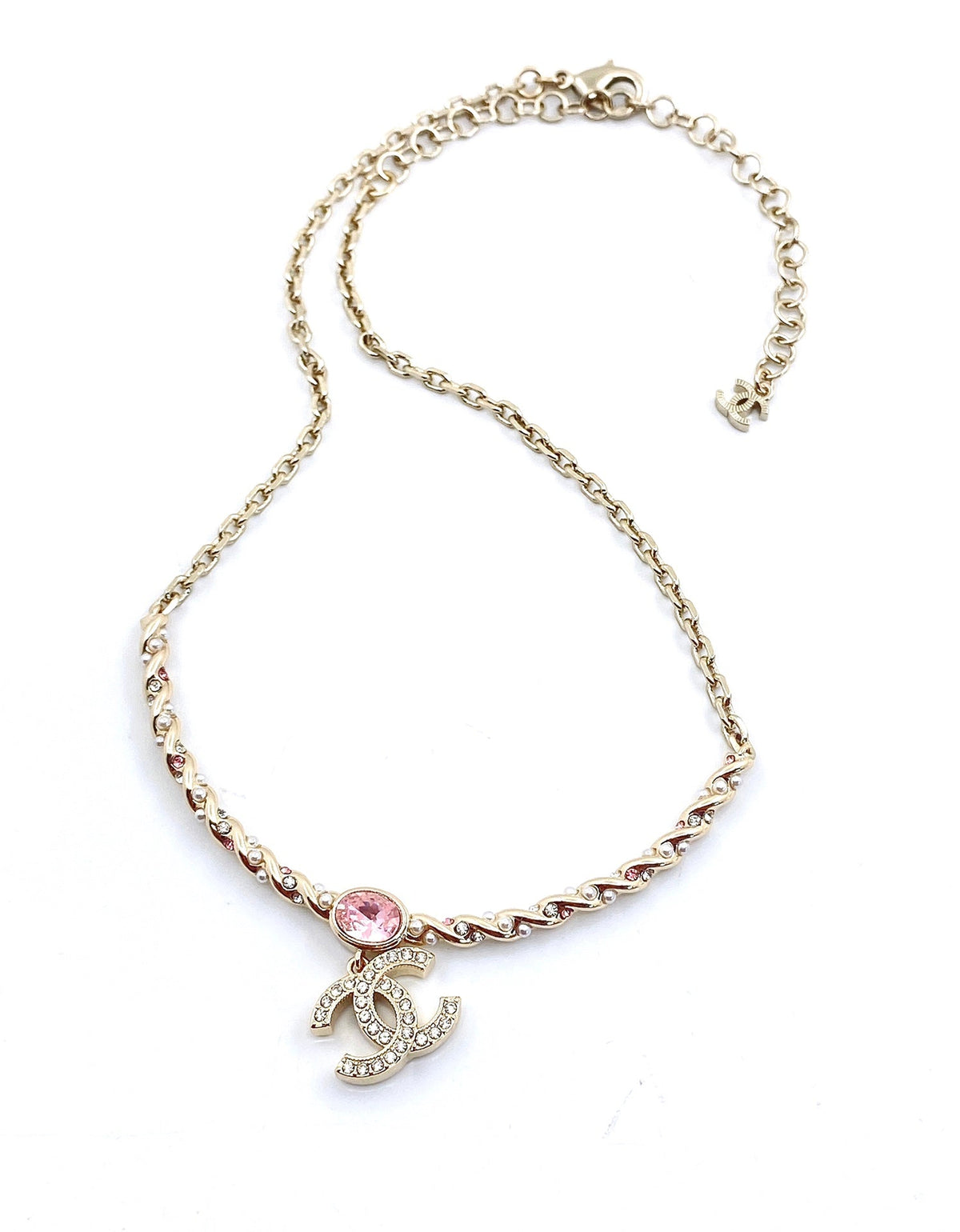 Chanel Pink Crystal Necklace
