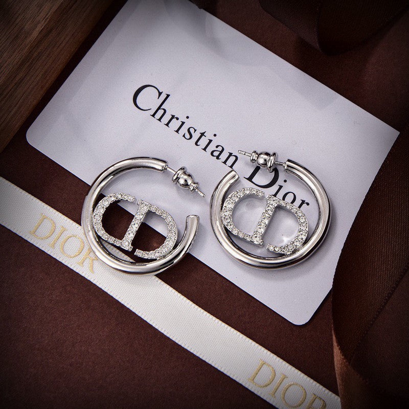 Dior Diamond Earrings - 18K White Gold