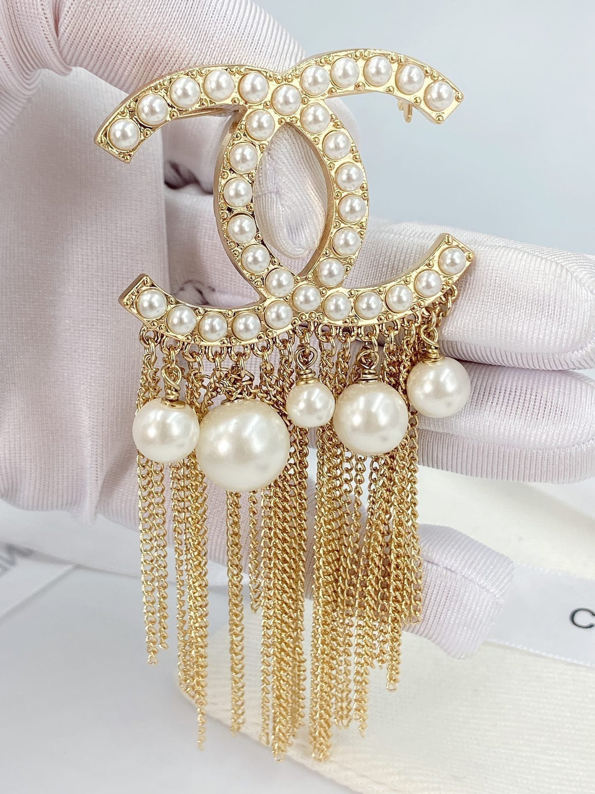 Chanel Pearl Tassel Brooch