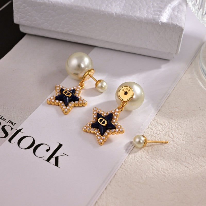 Dior Tribales Star Pearl Earrings