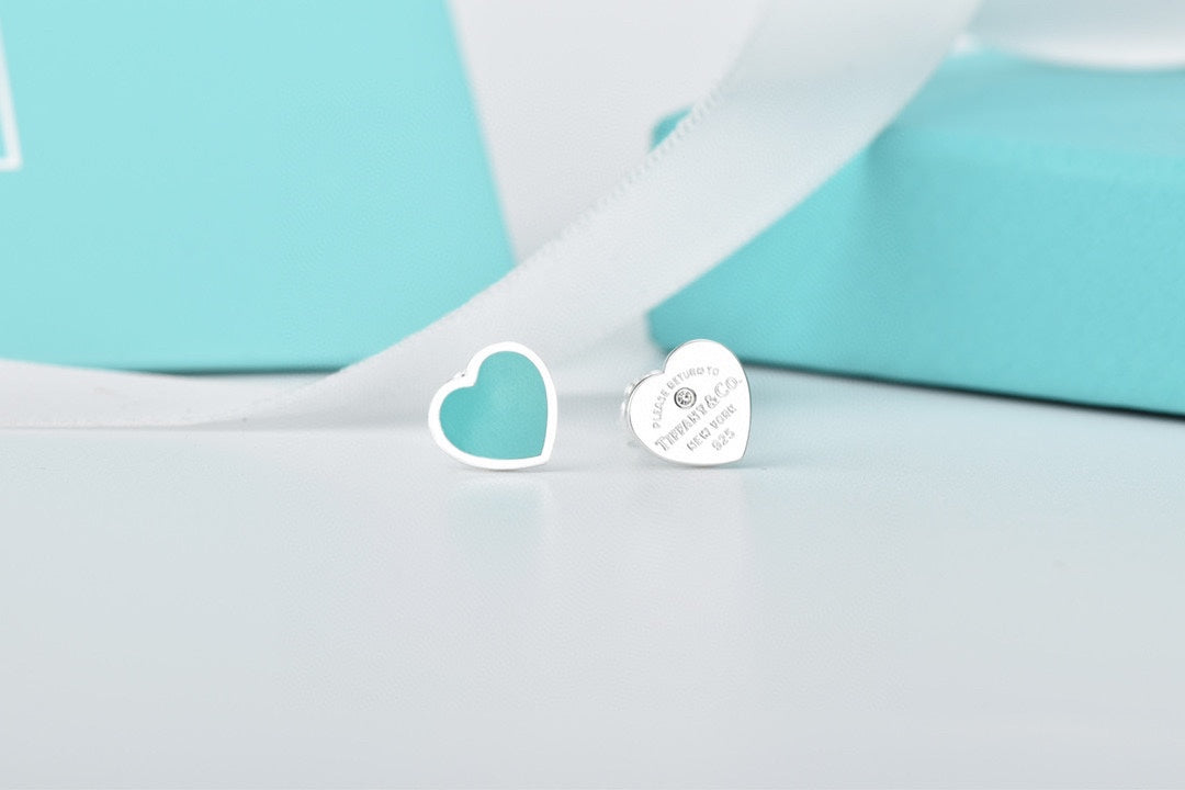 Return to Tiffany Heart Earrings - 18K White Gold