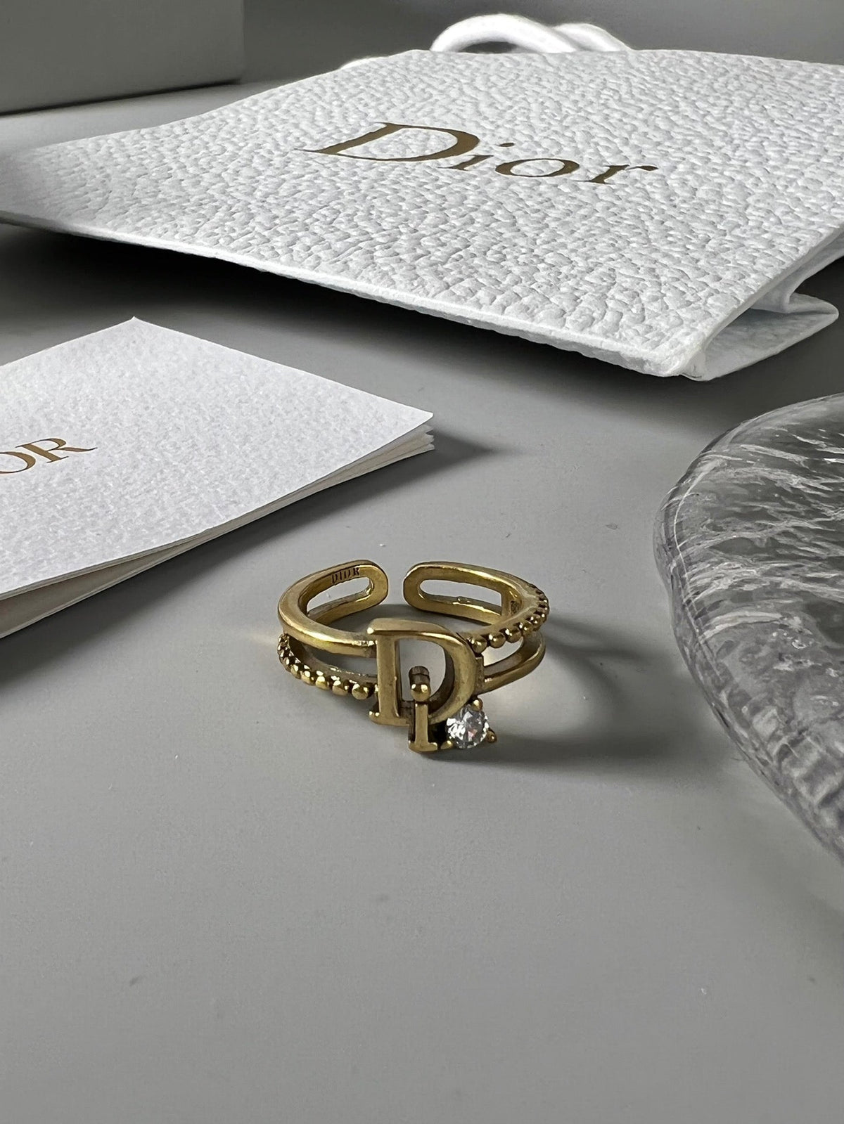 Dior Crystal Ring - 18K Yellow Gold