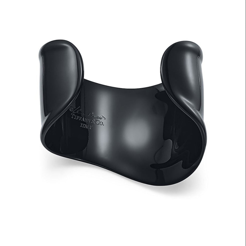 Tiffany Elsa Peretti Small Bone Cuff Black Bracelet