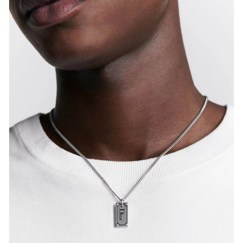 Dior Oblique Plate Pendant Necklace