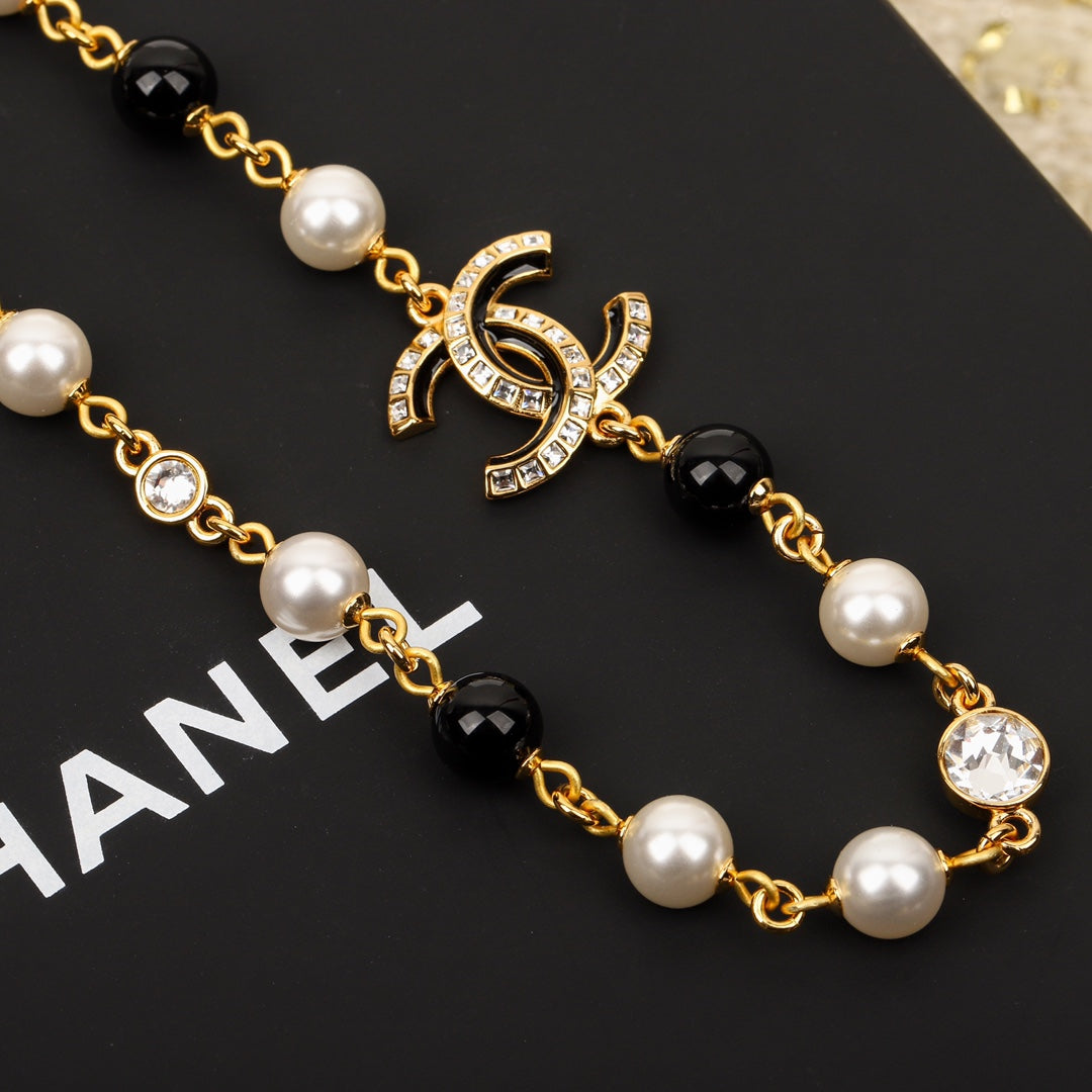 Chanel Black Pearl Necklace