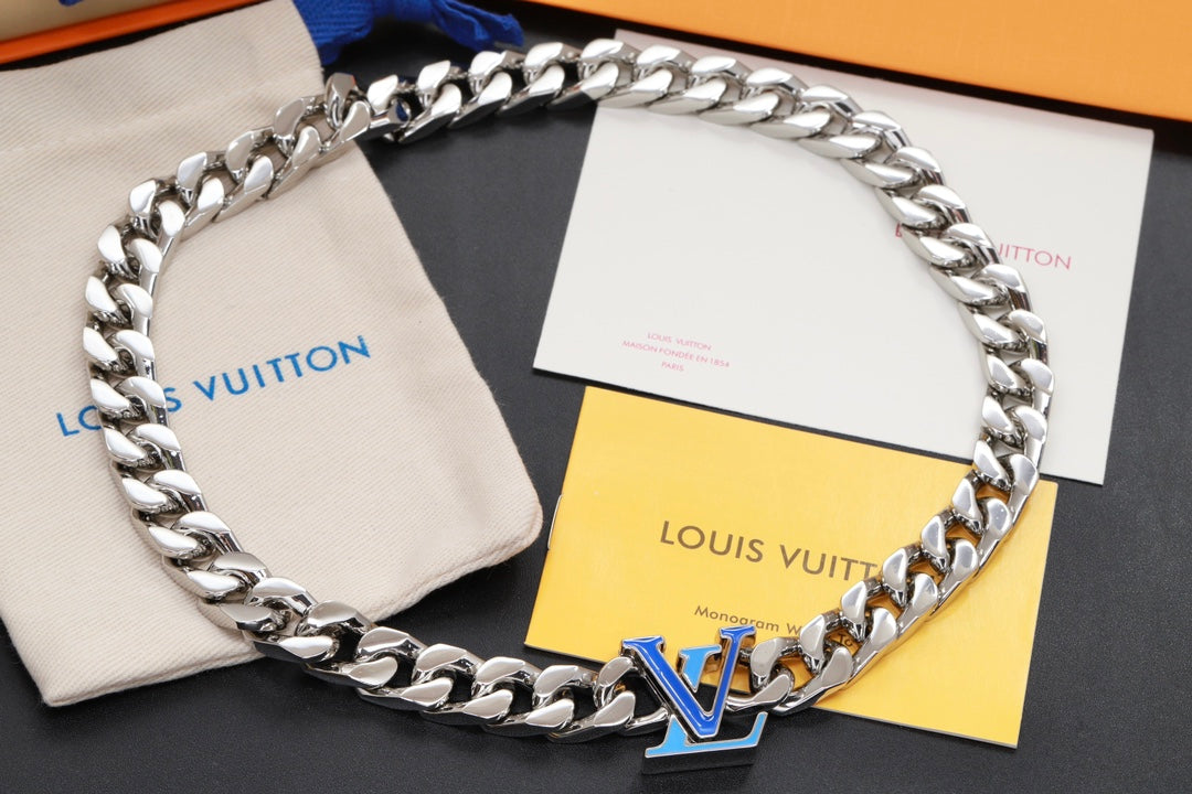Louis Vuitton Blue Chain Necklace