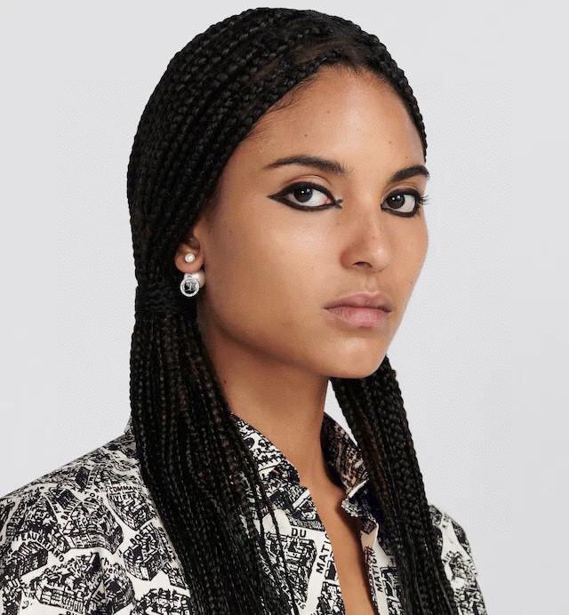 Dior Tribales White Resin Pearl Earrings