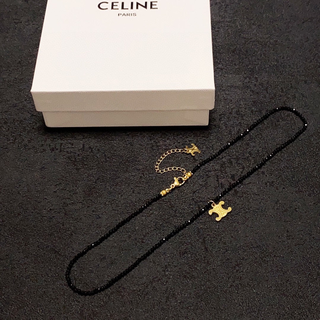 Celine Black Crystal Necklace