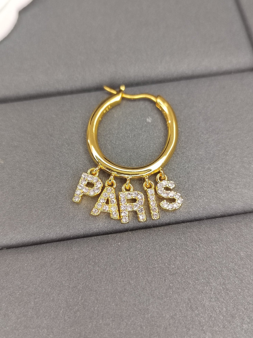 Celine Triomphe Script Diamond Earrings - 18K Yellow Gold