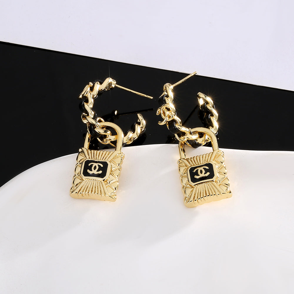 Chanel Lock Earrings - 18K Yellow Gold