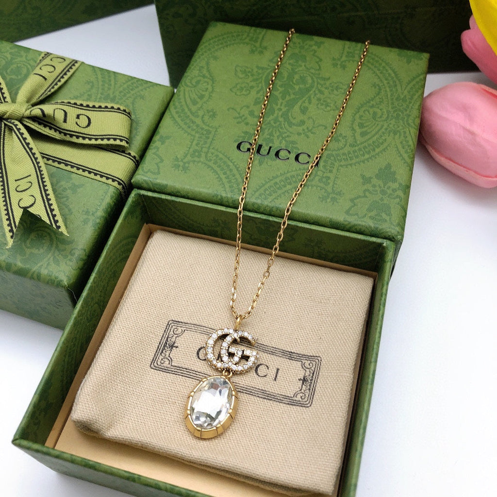Gucci Double G Crystal Necklace