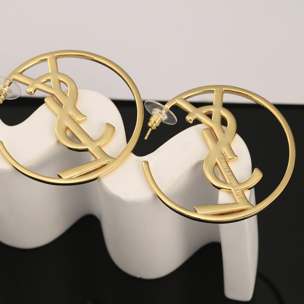 YSL Monogram Earrings - 18K Yellow Gold