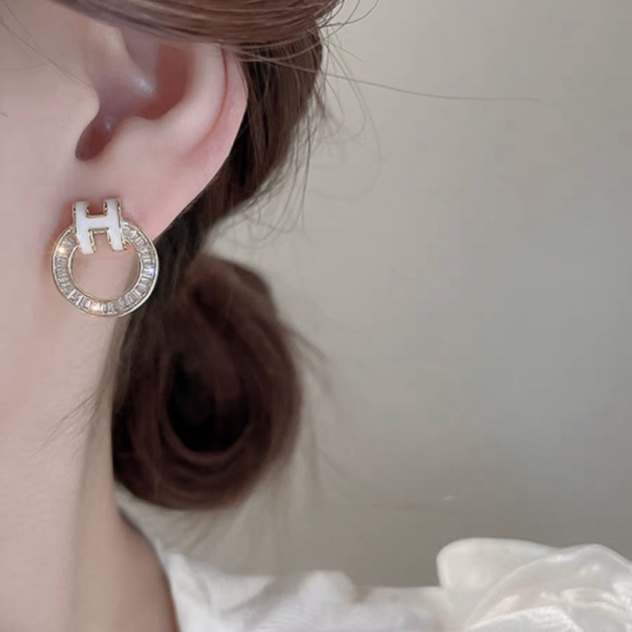 Hermes Clic H Diamond Earrings