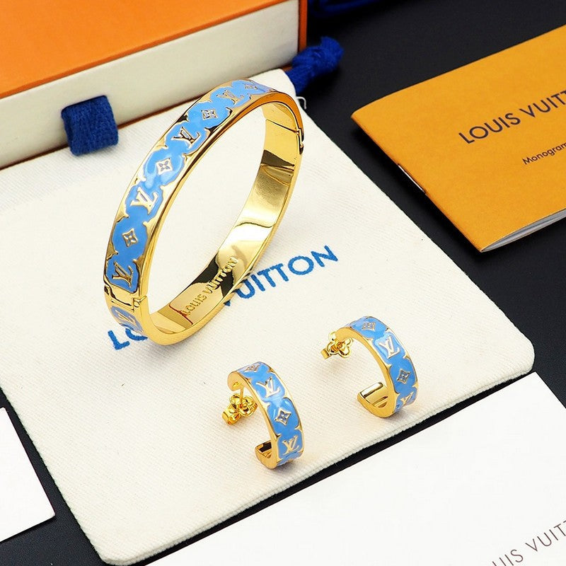 Louis Vuitton Nanogram Enamel Earrings - 18K Yellow Gold