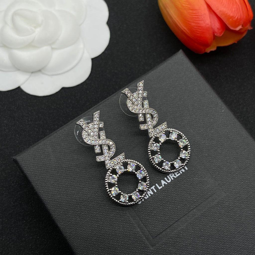 YSL Diamond Earrings - 18K Gold