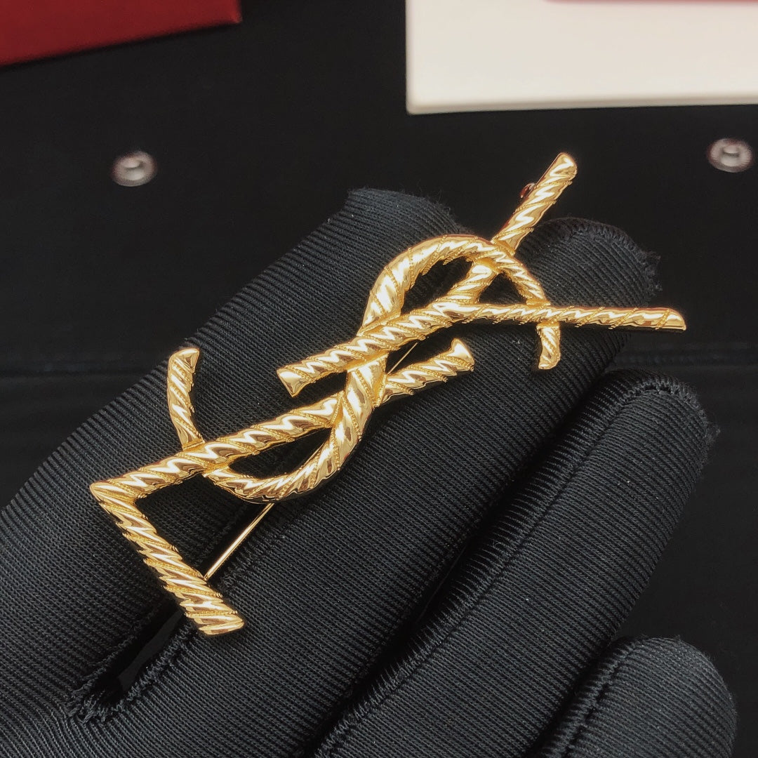 YSL Gold Brooch