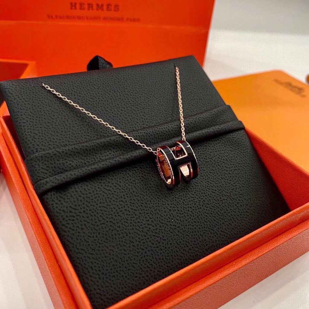Hermes Mini Pop Black Necklace