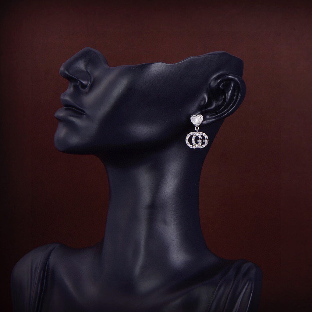 Gucci Double G Running Earrings - 18K White Gold