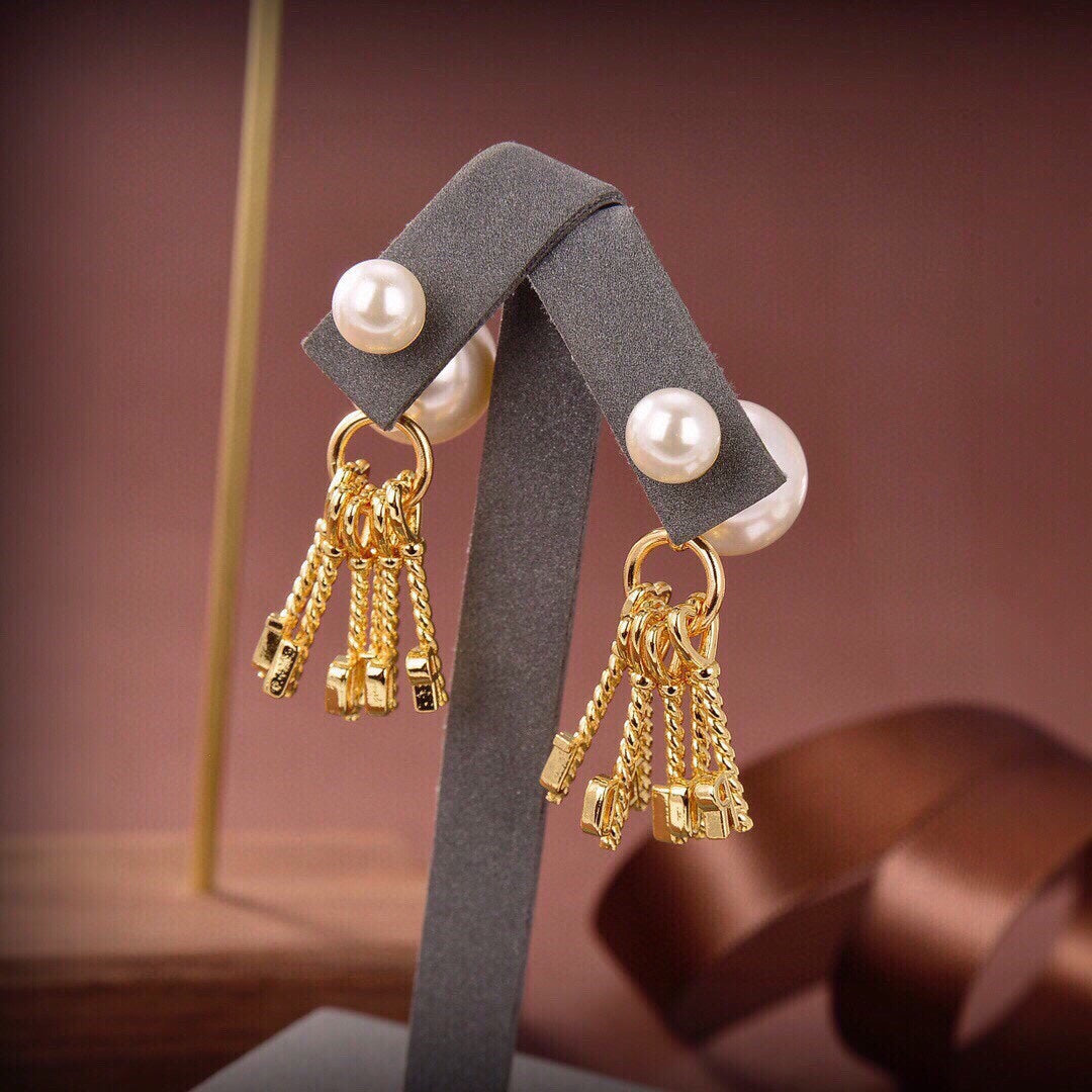 Dior Tassel Pearl Earrings