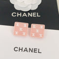 Chanel Pink Resin Earrings - 18K Yellow Gold