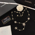 Chanel Flowers Pearl Long Necklace