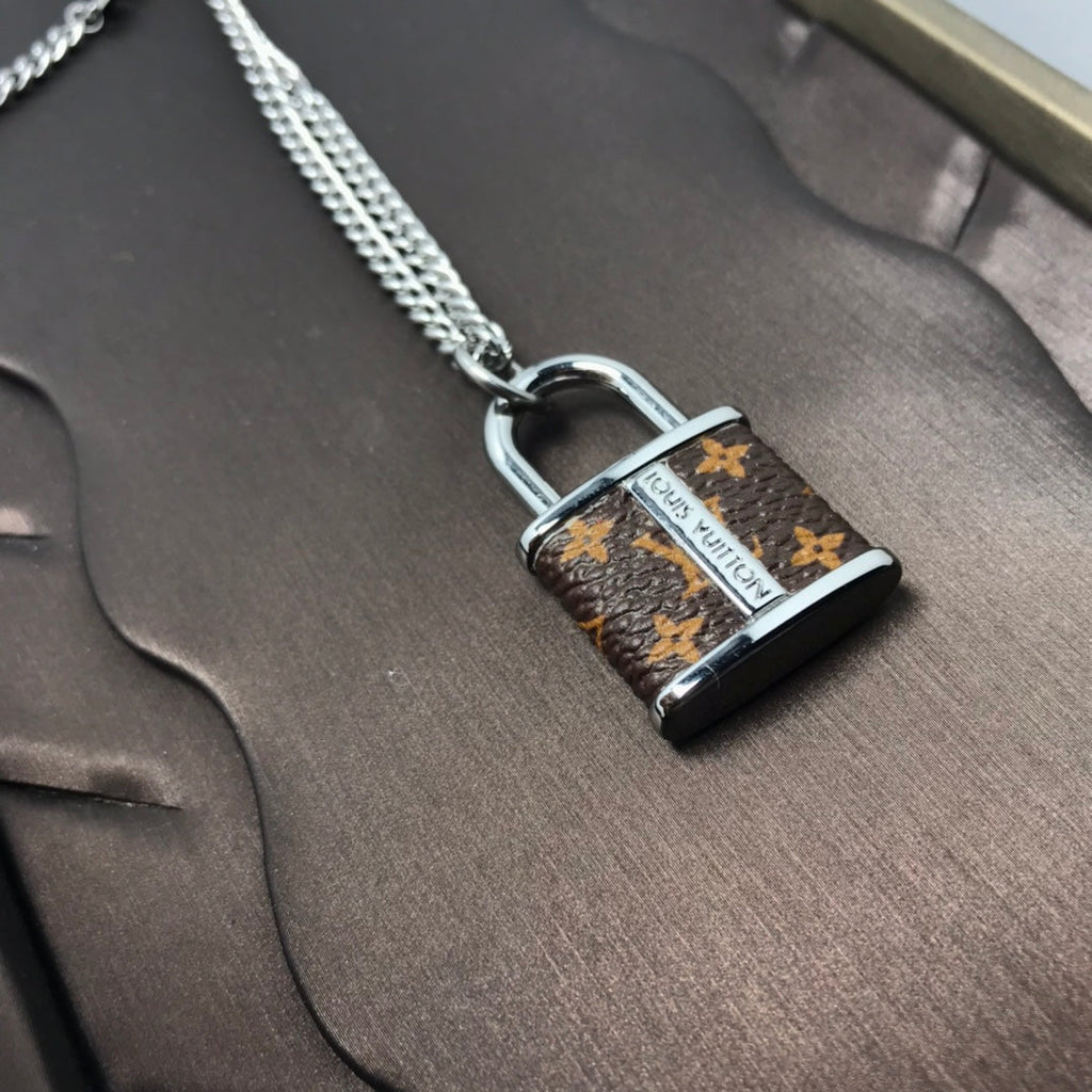 Louis Vuitton Monogram Lock Pendant Necklace